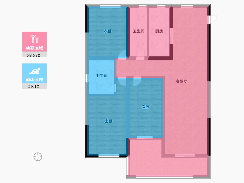 贵州省-遵义市-隆成城市之星-85.85-户型库-动静分区