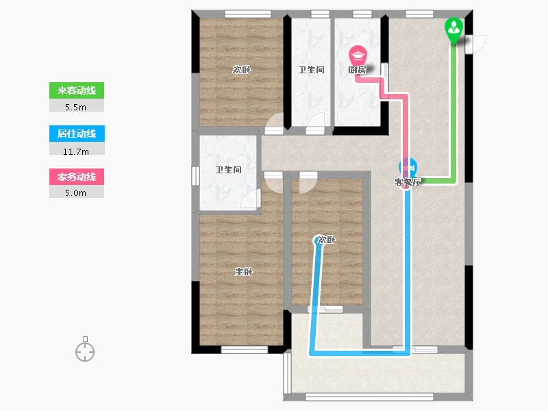 贵州省-遵义市-隆成城市之星-85.85-户型库-动静线