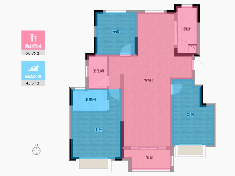 四川省-成都市-天府万科城-87.58-户型库-动静分区