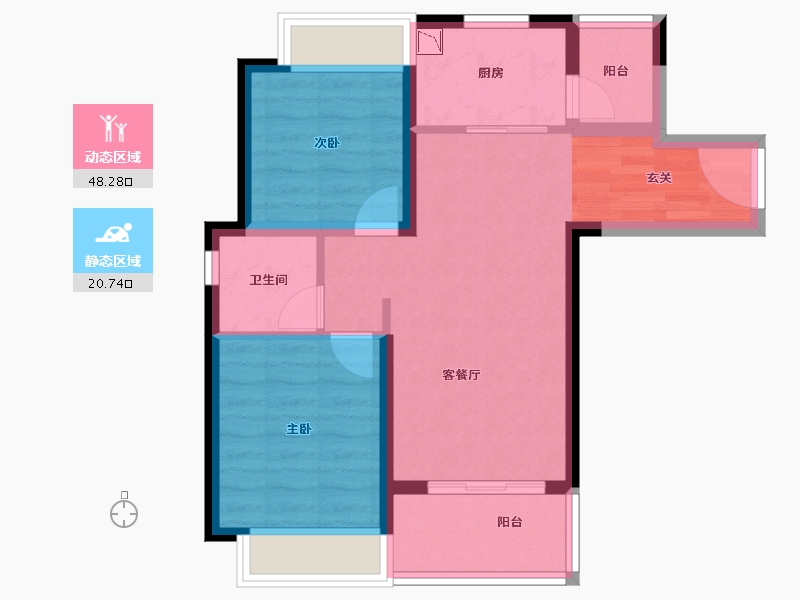 河北省-石家庄市-融创西双版纳旅游度假区-60.78-户型库-动静分区