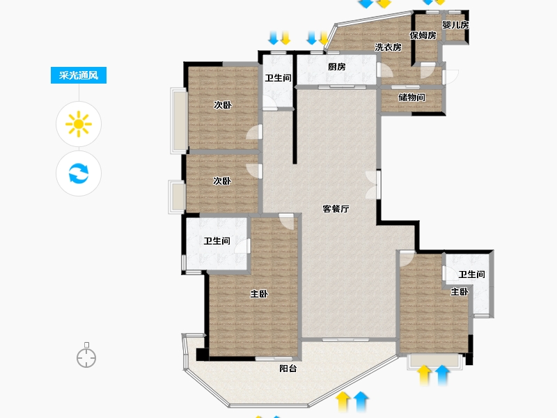 四川省-成都市-招商大魔方玺悦轩-211.27-户型库-采光通风