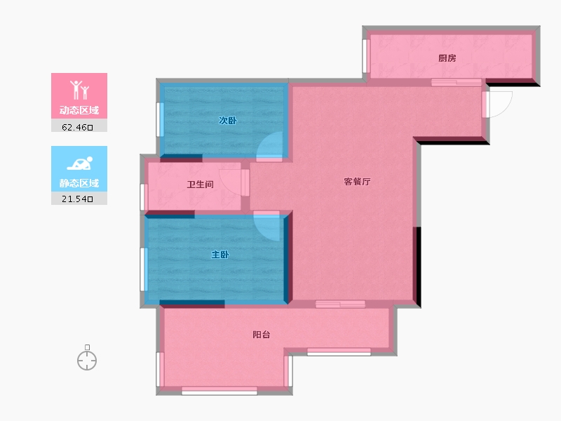 贵州省-遵义市-金科观天下-74.06-户型库-动静分区