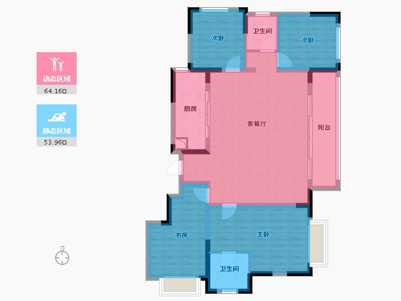 四川省-成都市-天府万科城-105.97-户型库-动静分区