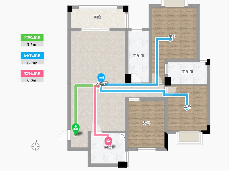 贵州省-贵阳市-息烽1号-94.74-户型库-动静线