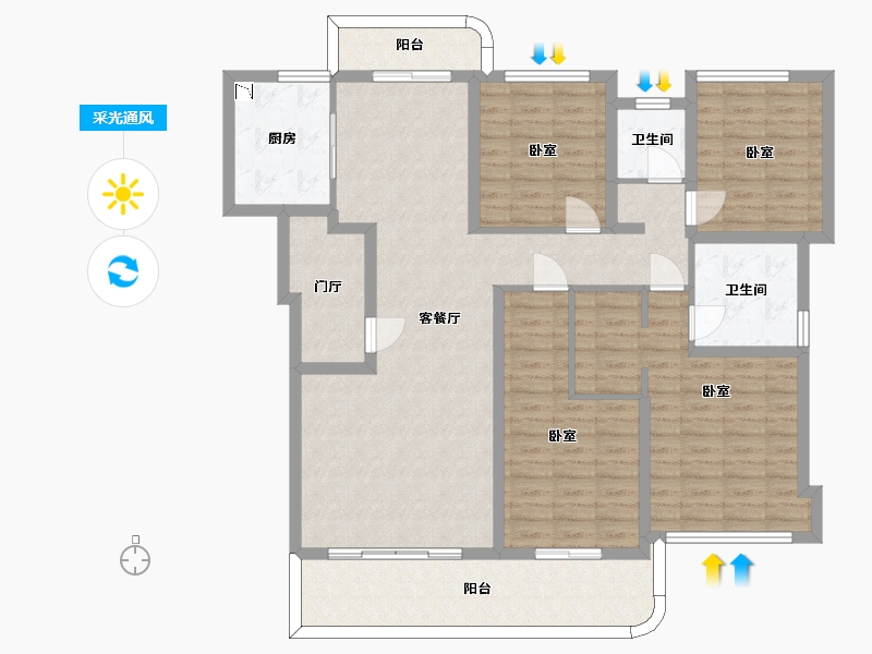 四川省-成都市-德商御璟天骄-131.23-户型库-采光通风