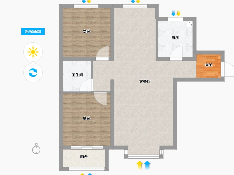 河北省-石家庄市-紫竹锦江-78.00-户型库-采光通风