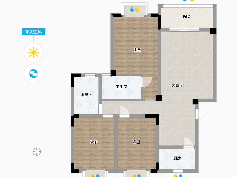 贵州省-贵阳市-息烽1号-98.02-户型库-采光通风