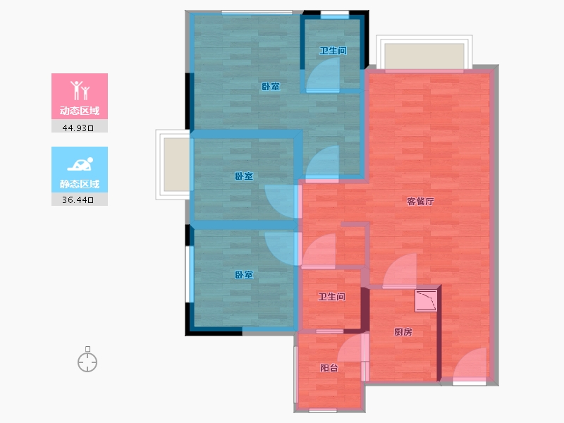 四川省-眉山市-锦绣滨江华府-72.16-户型库-动静分区