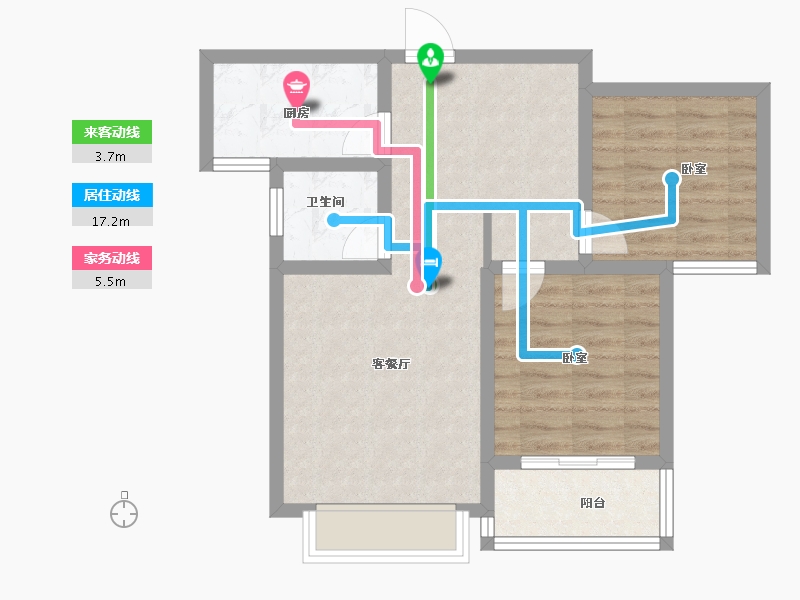 河北省-石家庄市-帝华鸿府-61.86-户型库-动静线