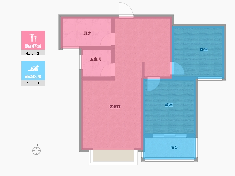 河北省-石家庄市-帝华鸿府-61.86-户型库-动静分区