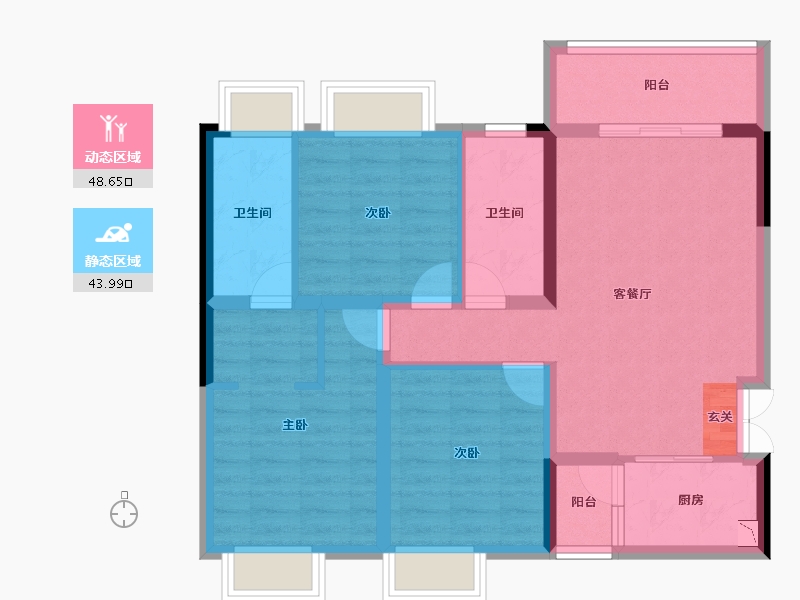 四川省-成都市-彭州万达广场-82.10-户型库-动静分区