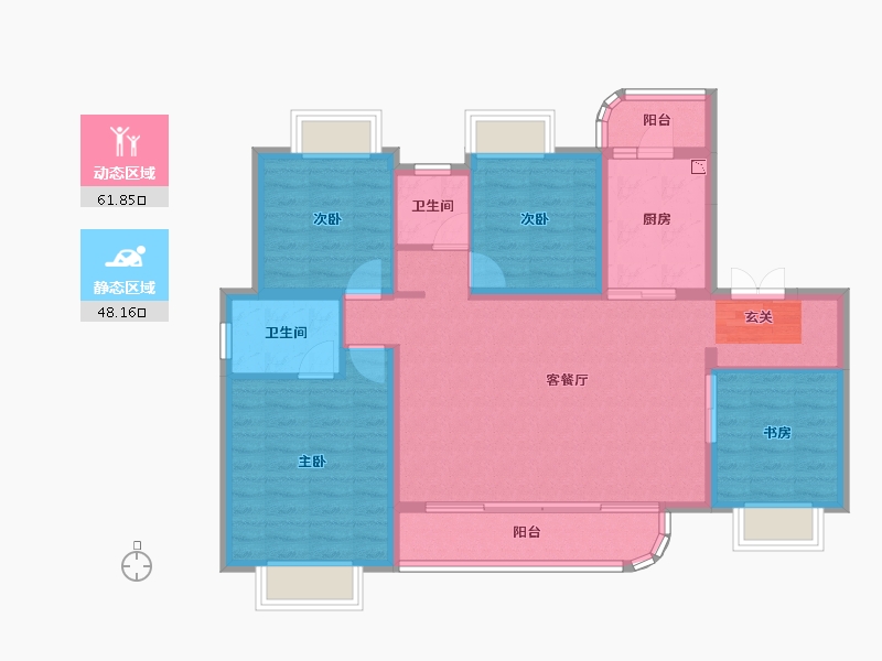 四川省-成都市-蓝光未来-98.94-户型库-动静分区