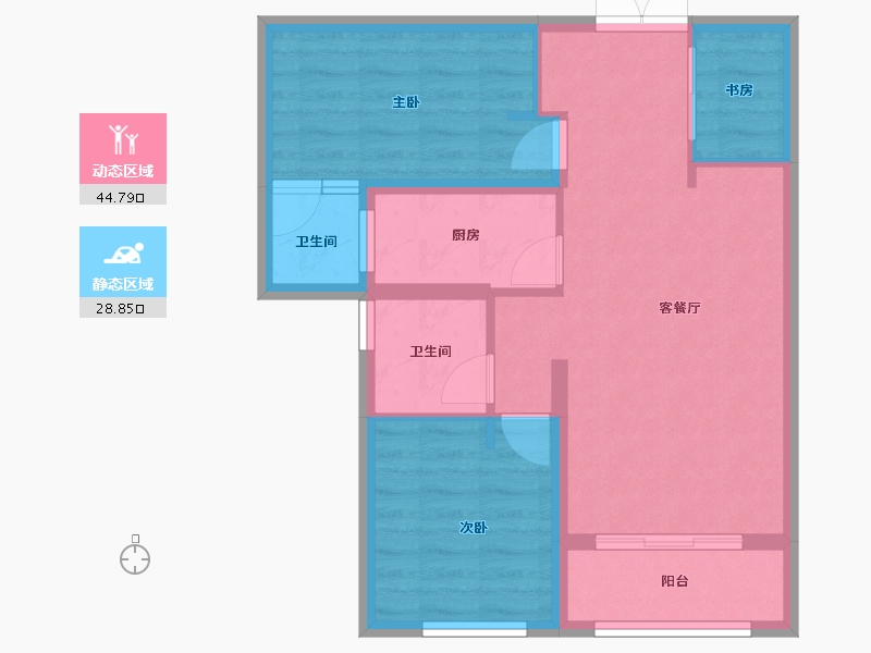 河北省-石家庄市-真实桃园里-65.42-户型库-动静分区