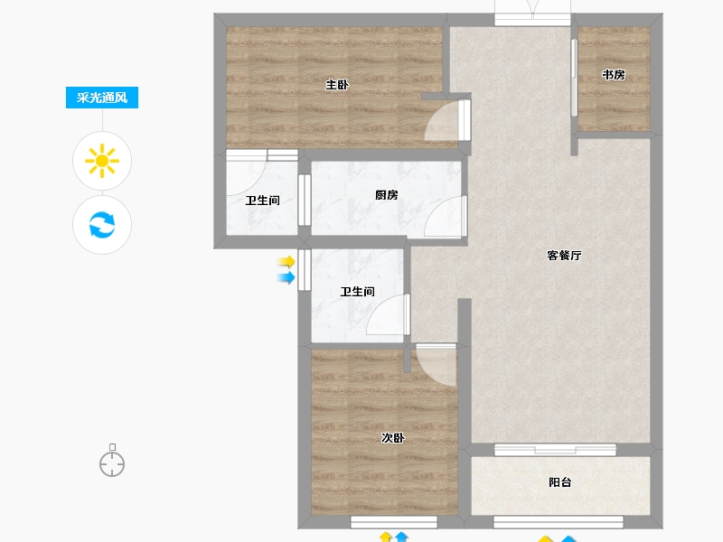 河北省-石家庄市-真实桃园里-65.42-户型库-采光通风