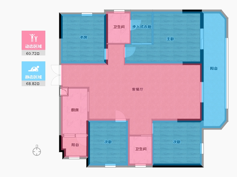 四川省-成都市-融创观玺台-115.83-户型库-动静分区