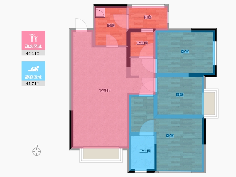 四川省-眉山市-锦绣滨江华府-77.35-户型库-动静分区