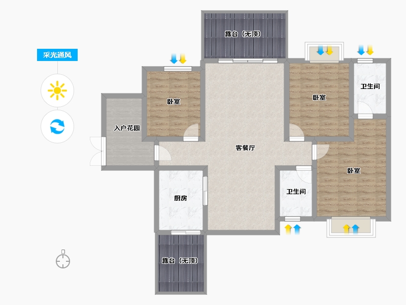 贵州省-安顺市-凯旋公园里-115.91-户型库-采光通风