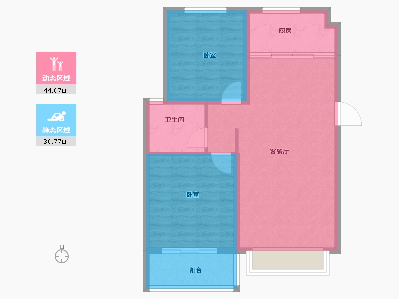 河北省-石家庄市-帝华鸿府-67.55-户型库-动静分区