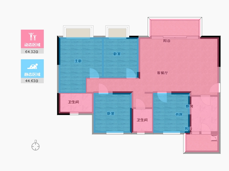 四川省-眉山市-旭辉云樾天境-97.15-户型库-动静分区