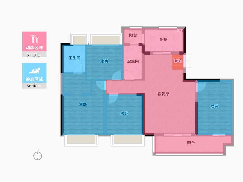 四川省-成都市-彭州万达广场-100.93-户型库-动静分区