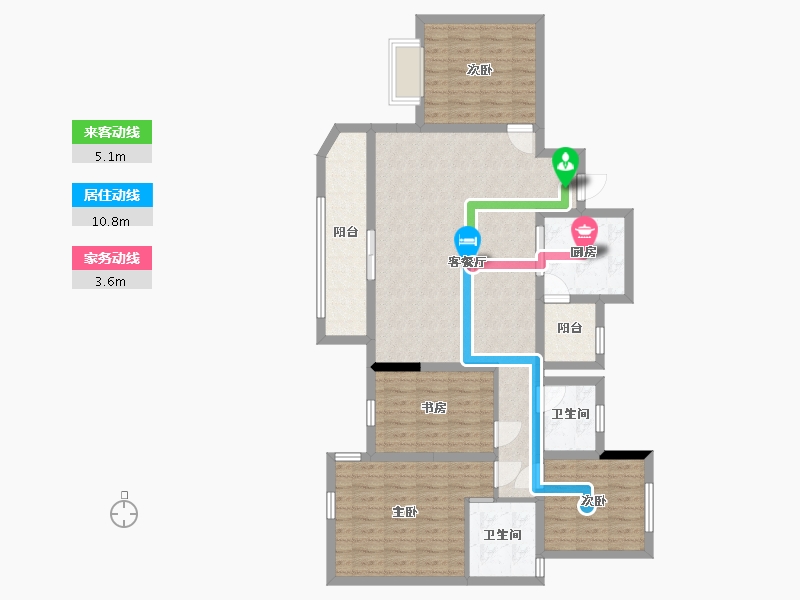 四川省-成都市-融创观玺台-108.54-户型库-动静线