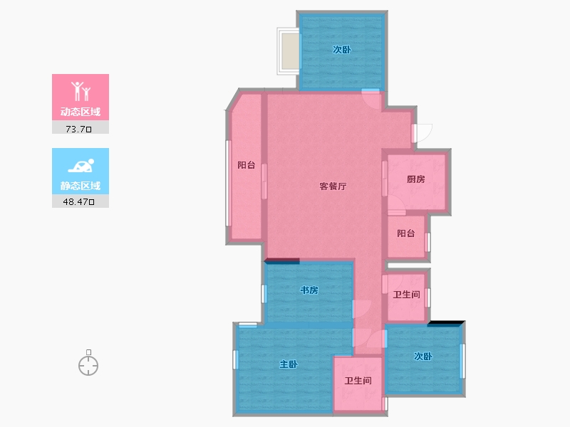 四川省-成都市-融创观玺台-108.54-户型库-动静分区