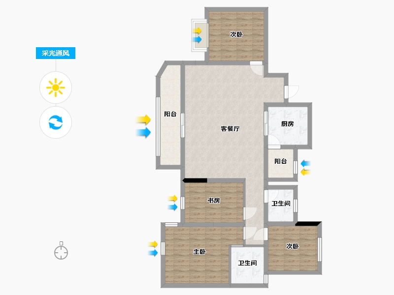 四川省-成都市-融创观玺台-108.54-户型库-采光通风