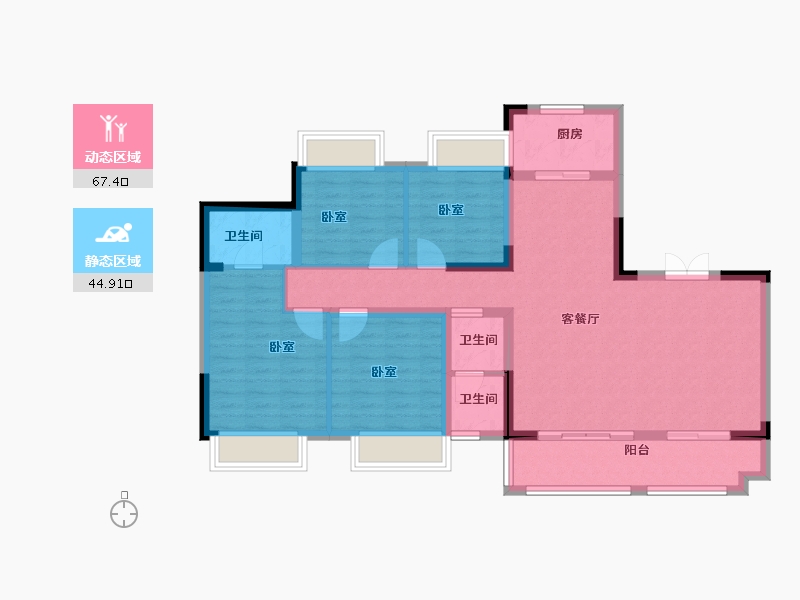 贵州省-安顺市-安顺万达广场-100.79-户型库-动静分区