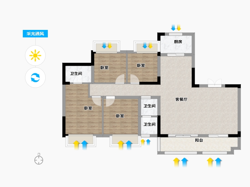 贵州省-安顺市-安顺万达广场-100.79-户型库-采光通风