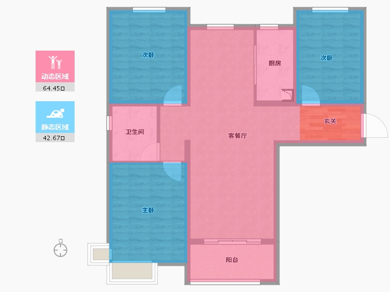 河北省-石家庄市-紫竹锦江-96.00-户型库-动静分区