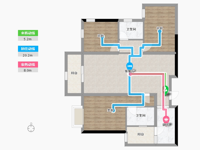 四川省-成都市-融创观玺台-90.42-户型库-动静线