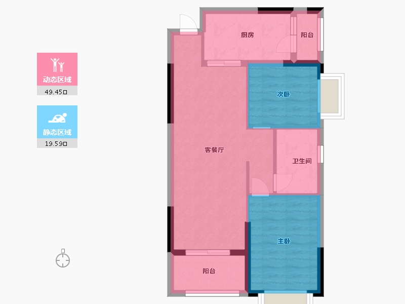 贵州省-贵阳市-恒大茶郡-61.60-户型库-动静分区