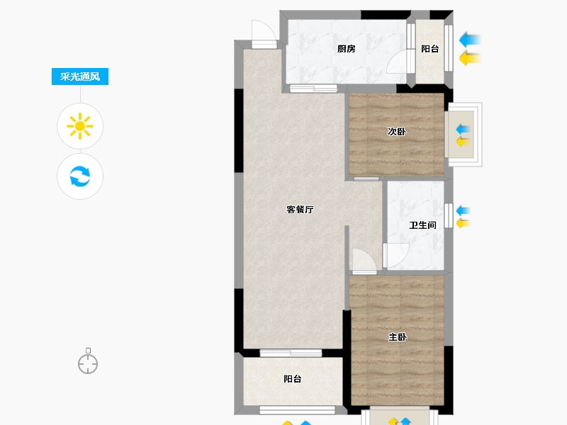 贵州省-贵阳市-恒大茶郡-61.60-户型库-采光通风