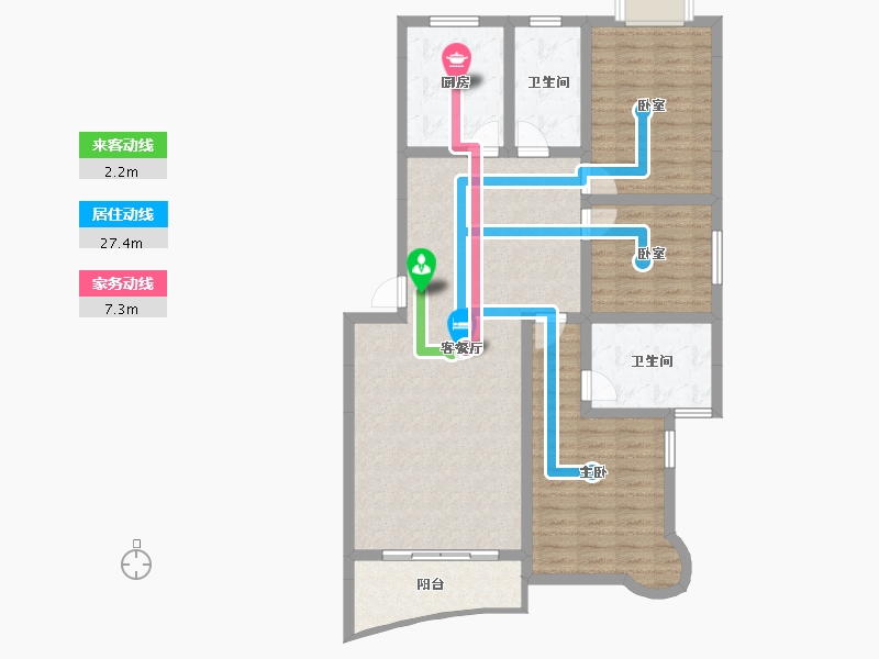 贵州省-遵义市-方圆学府壹号-108.67-户型库-动静线