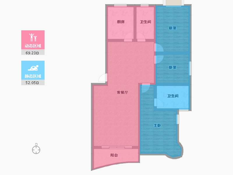 贵州省-遵义市-方圆学府壹号-108.67-户型库-动静分区