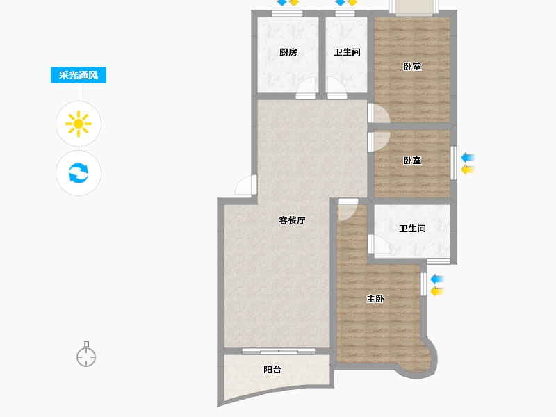 贵州省-遵义市-方圆学府壹号-108.67-户型库-采光通风