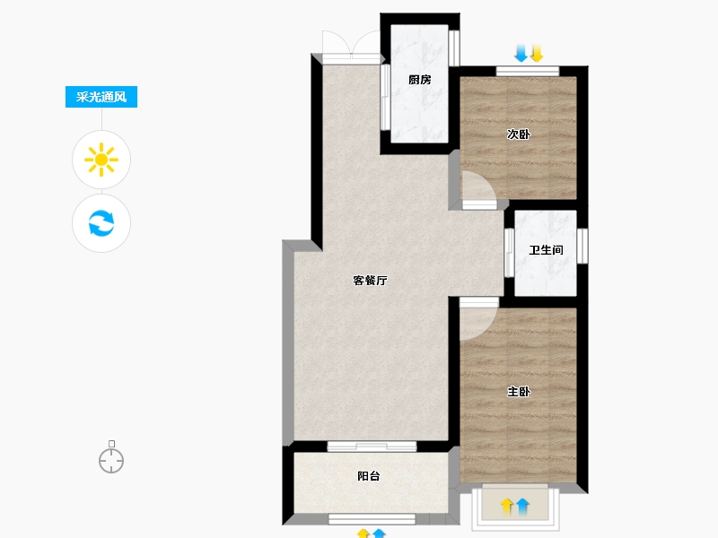 河北省-石家庄市-高远森霖城-58.48-户型库-采光通风