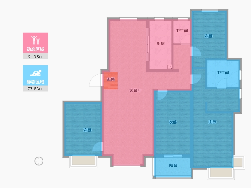 河北省-石家庄市-紫竹锦江-127.70-户型库-动静分区