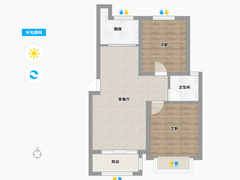 河北省-石家庄市-真实桃园里-55.93-户型库-采光通风