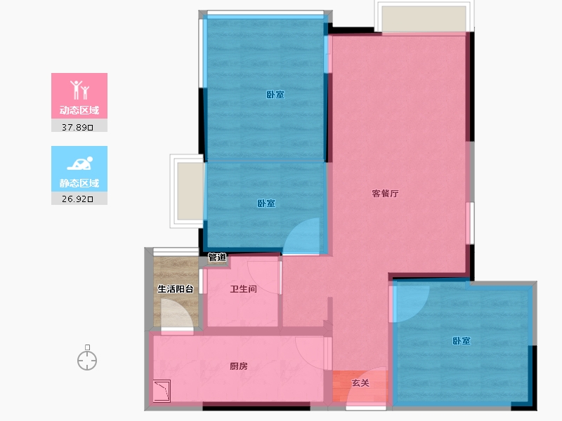 四川省-成都市-泛悦城市广场-60.50-户型库-动静分区