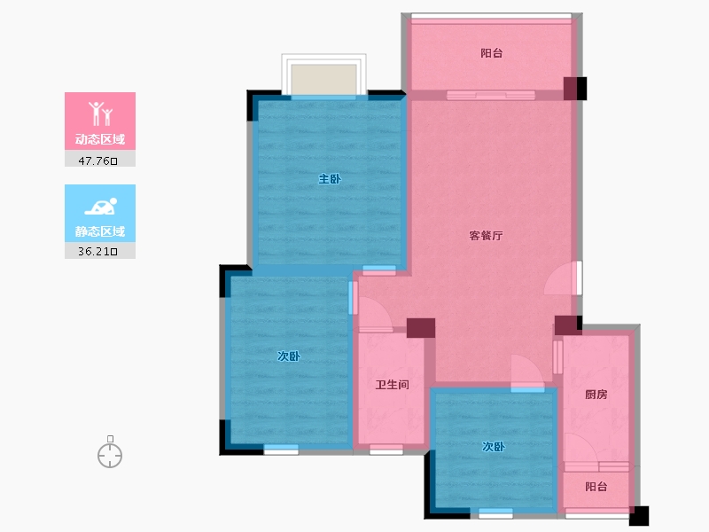 贵州省-贵阳市-息烽1号-73.75-户型库-动静分区