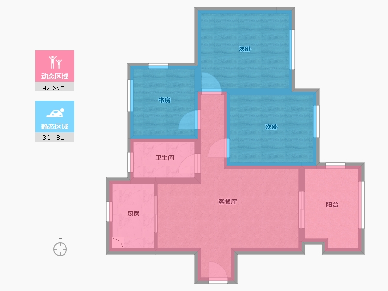 四川省-巴中市-普达阳光-64.62-户型库-动静分区