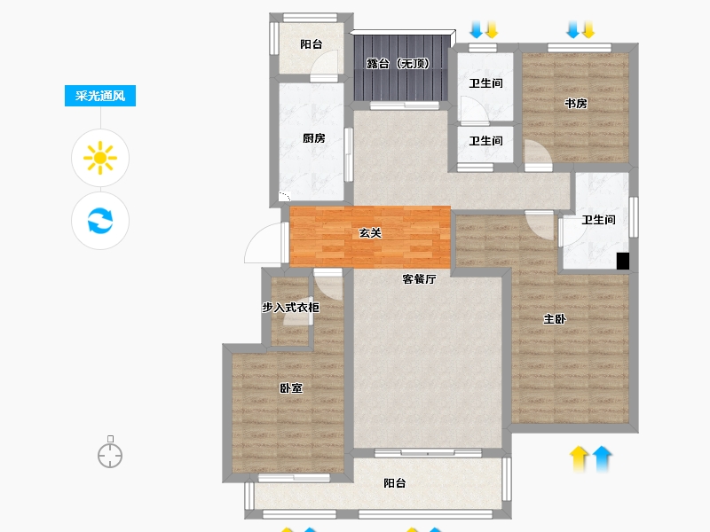 河北省-石家庄市-金悦府-115.15-户型库-采光通风