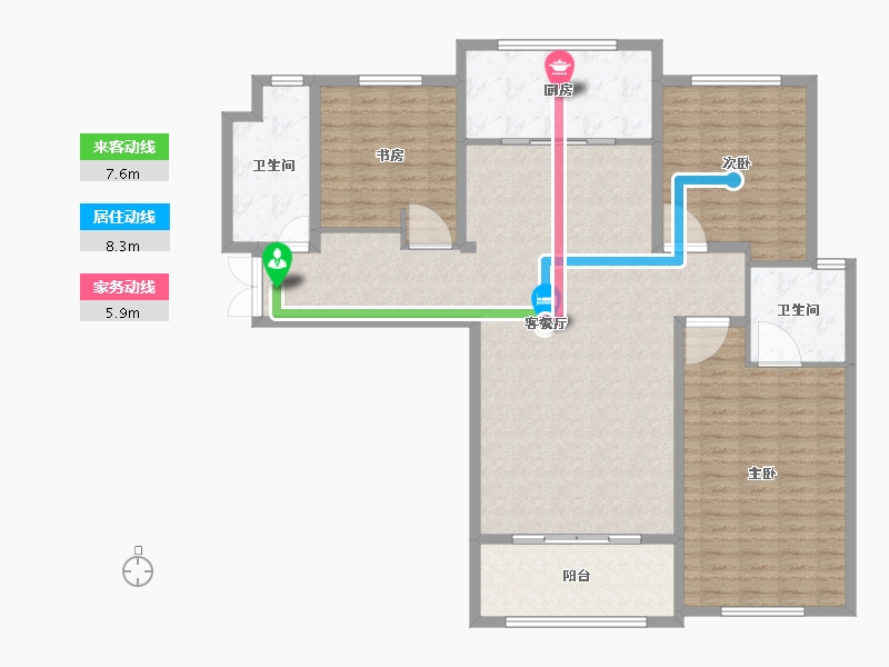 河北省-石家庄市-真实桃园里-145.67-户型库-动静线