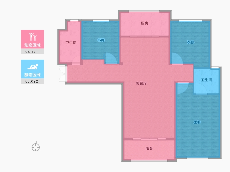 河北省-石家庄市-真实桃园里-145.67-户型库-动静分区