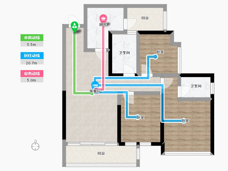 四川省-成都市-金色阳光名邸-83.30-户型库-动静线