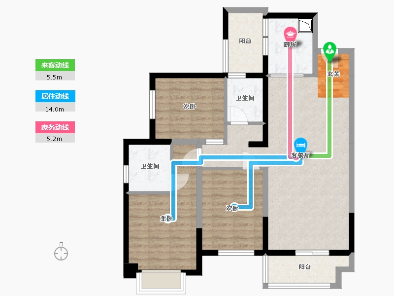 贵州省-贵阳市-华润悦府-87.58-户型库-动静线