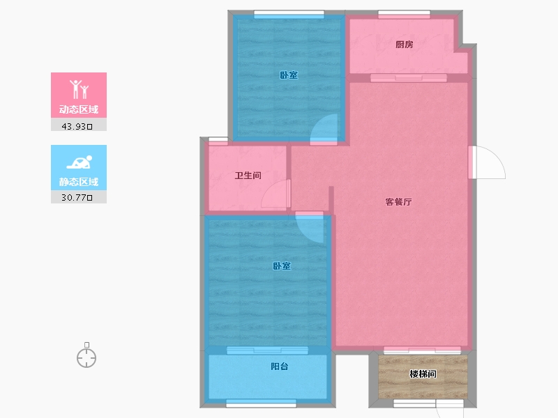 河北省-石家庄市-帝华鸿府-70.81-户型库-动静分区