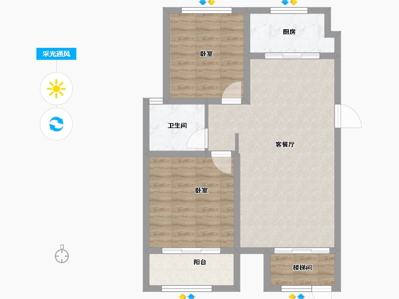 河北省-石家庄市-帝华鸿府-70.81-户型库-采光通风