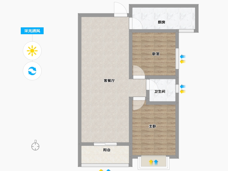 河北省-石家庄市-帝华御锦苑-75.94-户型库-采光通风